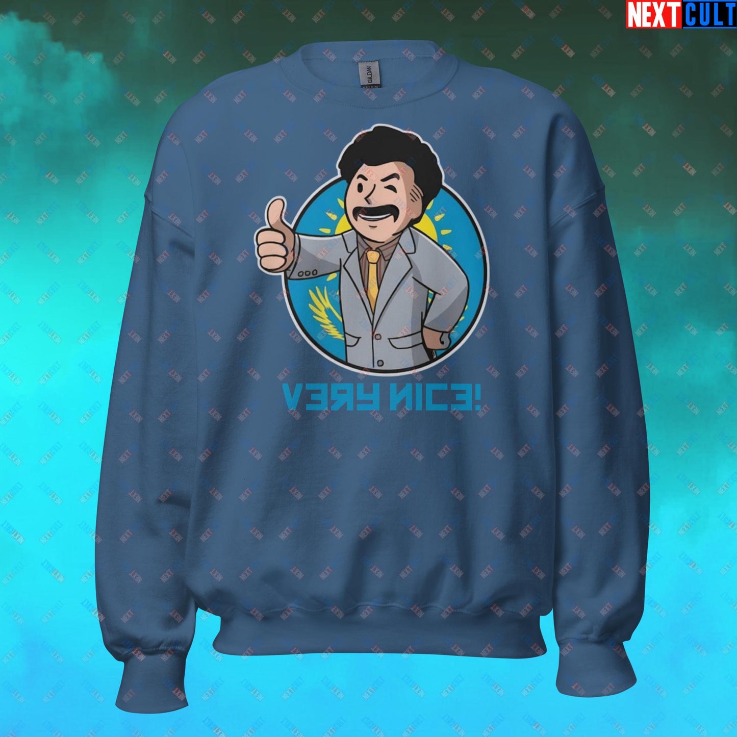 Very Nice Boy Borat Vault Boy Fallout Funny Cartoon Mashup Unisex Sweatshirt