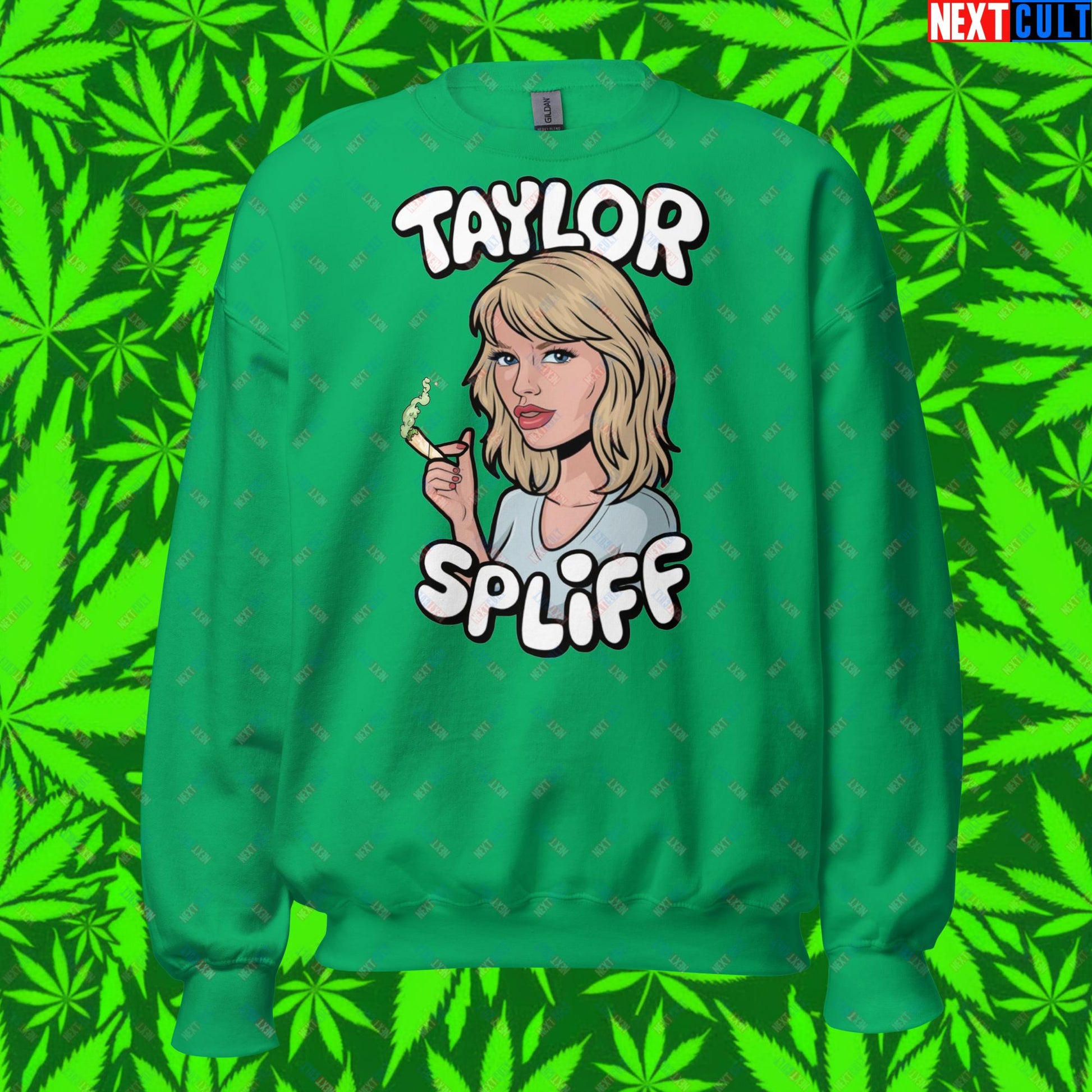 Taylor Spliff Pop Music Star Pothead Stoner Funny Weed Meme Unisex Sweatshirt Irish Green Sweatshirts Music Weed Next Cult Brand