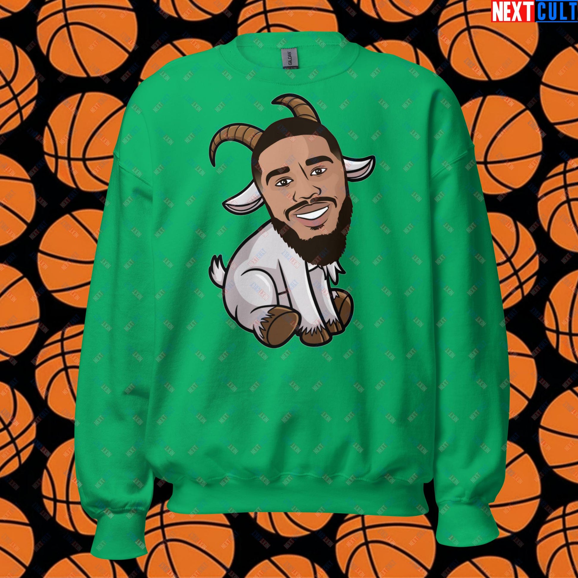 Jayson Tatum G.O.A.T. Sweatshirt - Funny Basketball Meme Jumper - Greatest of All Time Pullover for Celtics Fans - Perfect Gift for Jayson Tatum Fans Unisex Sweatshirt Irish Green Sweatshirts Basketball Boston Celtics G.O.A.T. Jayson Tatum NBA Next Cult Brand