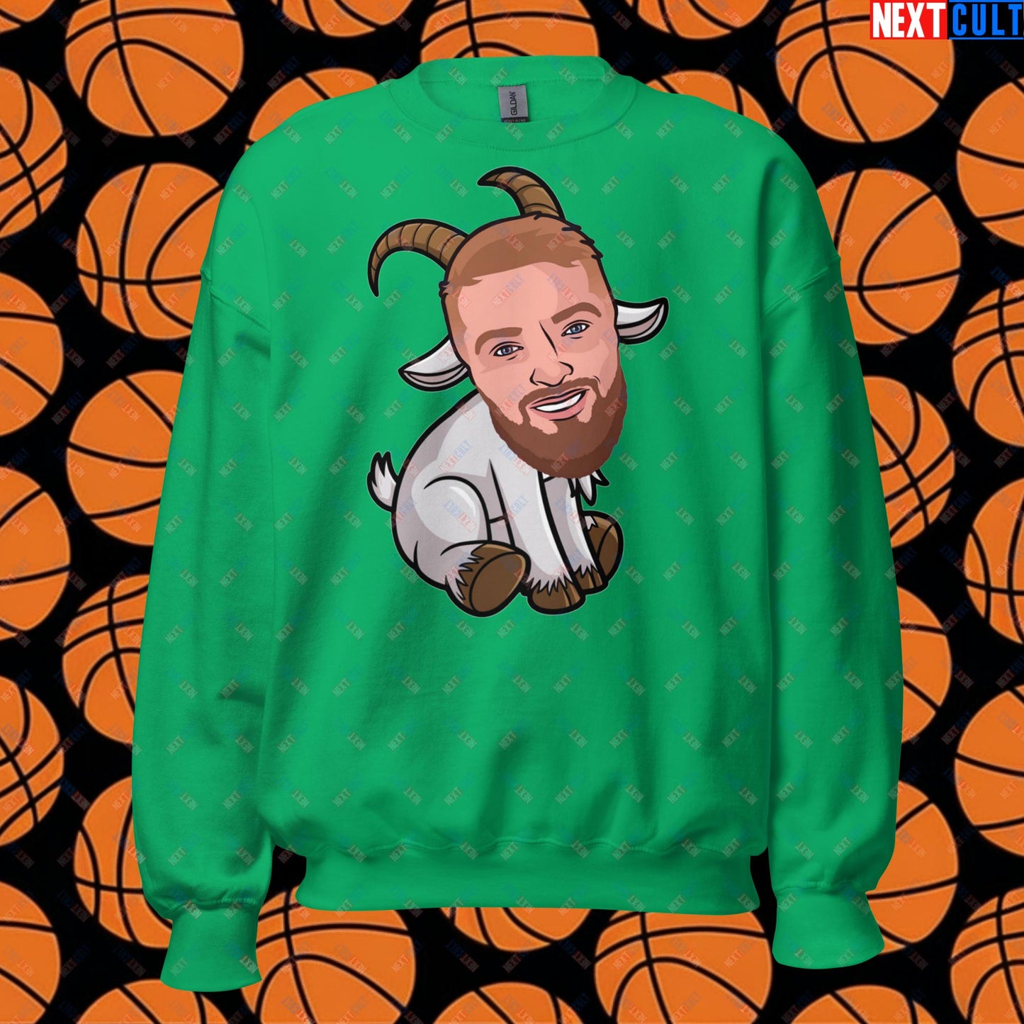 Domantas Sabonis GOAT Sweatshirt - Funny Basketball Meme Jumper - Greatest of All Time Pullover for Sacramento Kings and Lithuania Fans - Perfect Gift for Basketball Lovers Unisex Sweatshirt Irish Green Sweatshirts Basketball Domantas Sabonis G.O.A.T. NBA Sacramento Kings Next Cult Brand