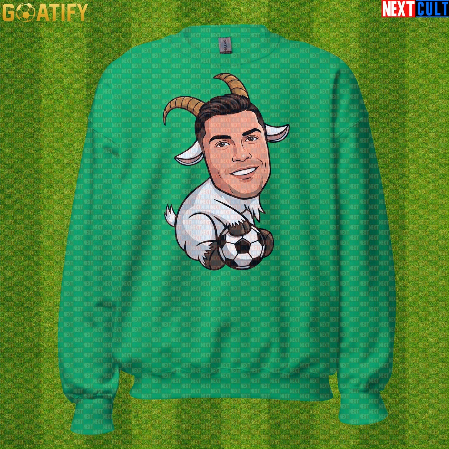 Cristiano Ronaldo Sweatshirt – GOAT Soccer Crewneck Gift for Portugal and World Cup Fans |  | ["Al Nassr", "Cristiano Ronaldo", "Football", "Juventus", "Manchester United", "Portugal", "Real Madrid", "Soccer"]