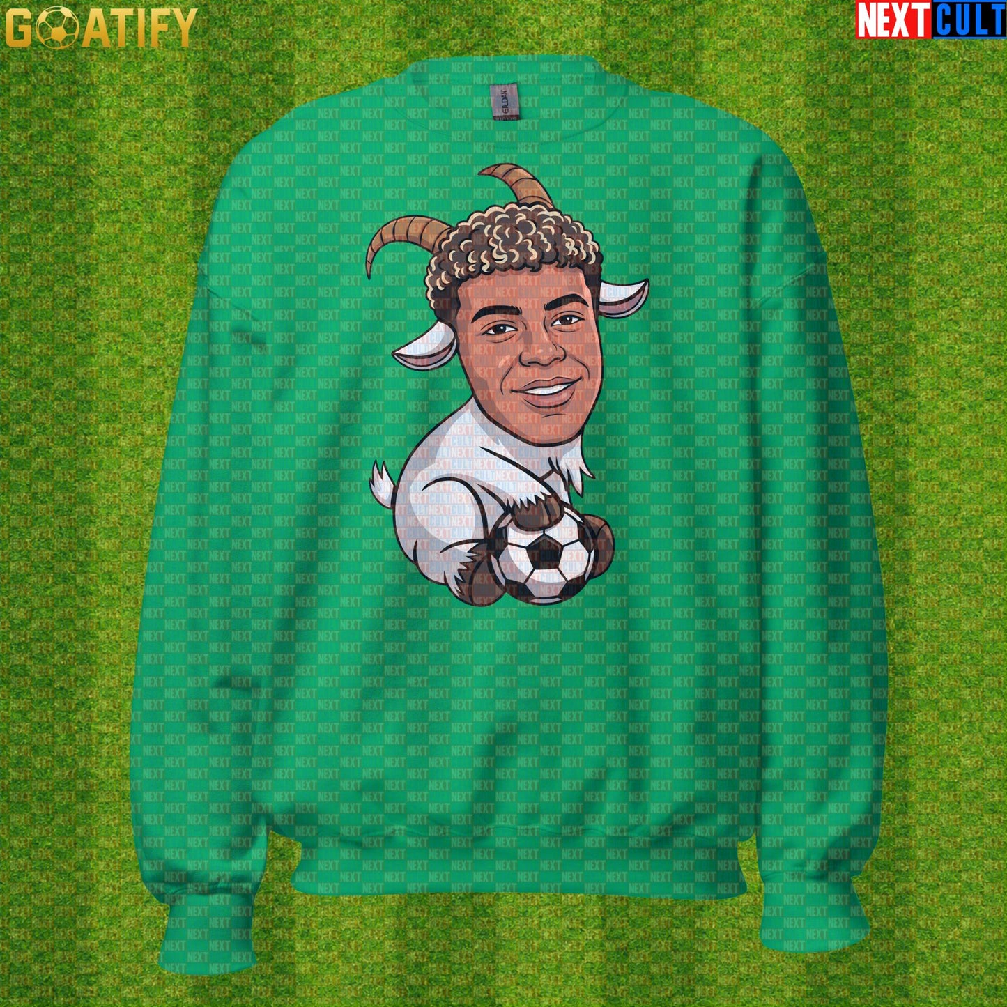 Lamine Yamal Sweatshirt – Young GOAT Football Crewneck Gift for Barcelona Supporters Irish Green Next Cult Brand