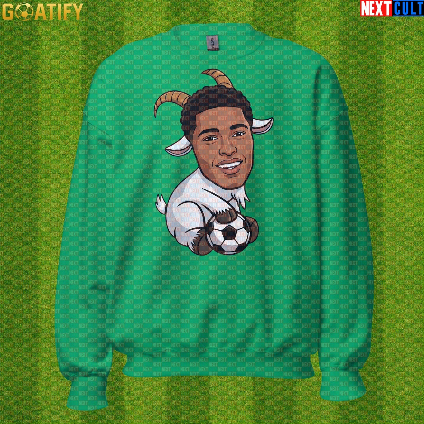 Jude Bellingham Sweatshirt – GOAT Football Crewneck for Madrid and England Supporters |  | ["Borussia Dortmund", "England", "Football", "Jude Bellingham", "Real Madrid", "Soccer"]