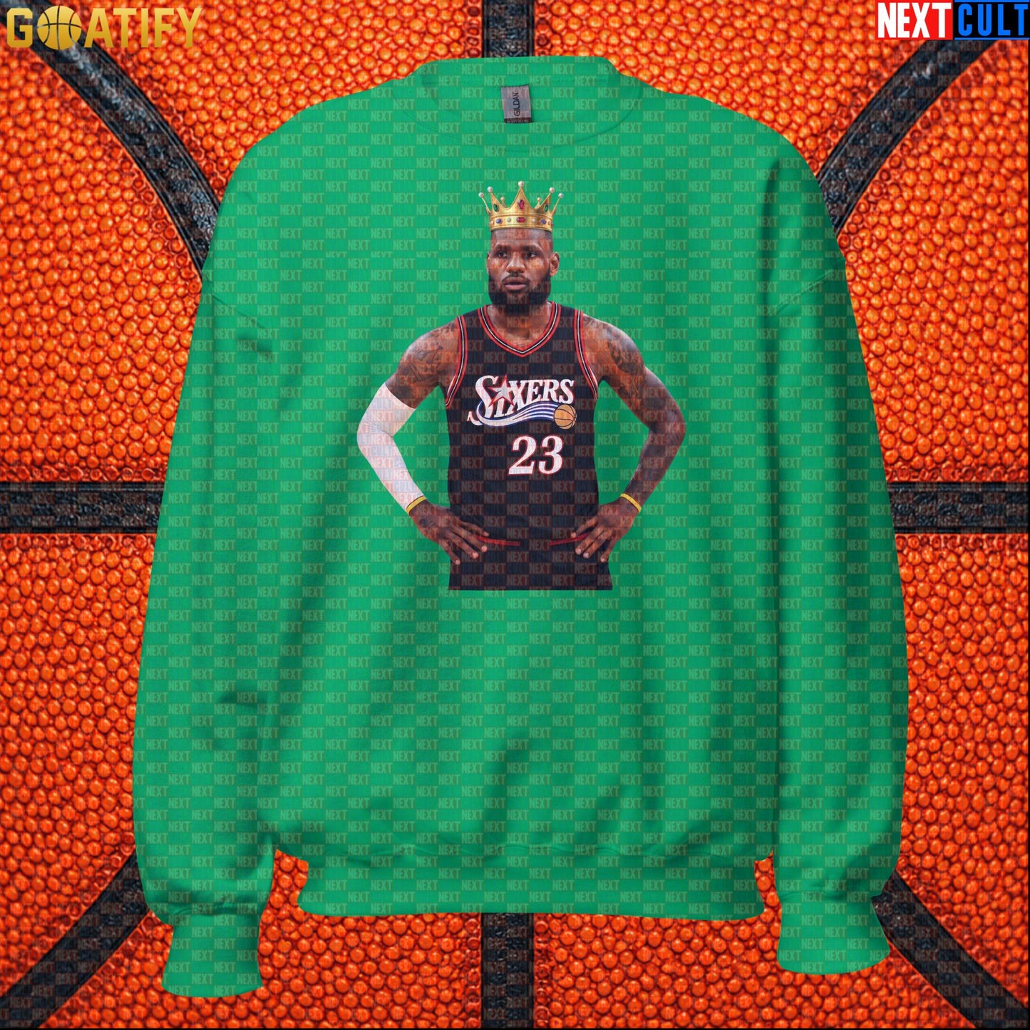 LeBron James Sweatshirt – King of Philly 76ers Basketball Crewneck for NBA Fans & Gifts |  | ["Basketball", "LeBron James", "NBA", "Philadelphia 76ers"]