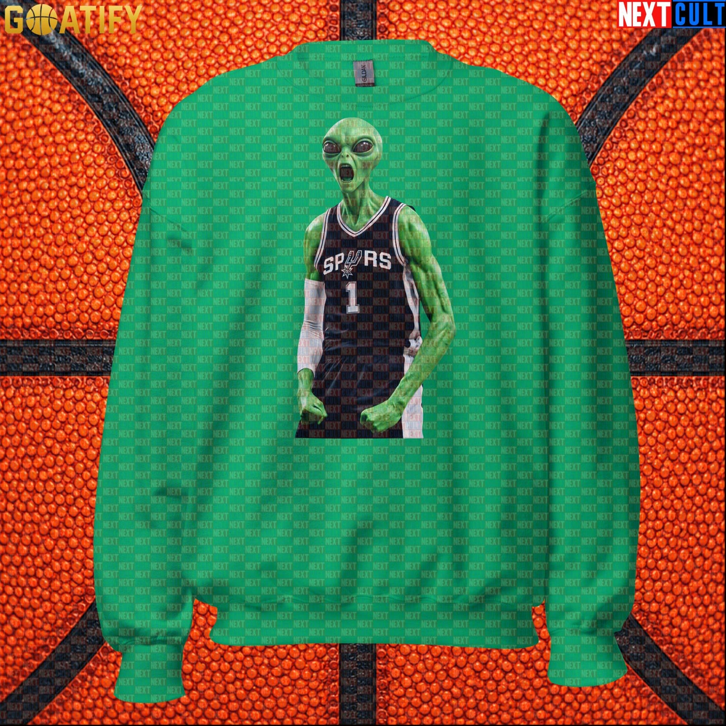 Basketball Sweatshirt Alien Wemby Celebration Graphic for Victor Wembanyama and Spurs Fans |  | ["Basketball", "France", "NBA", "San Antonio Spurs", "Victor Wembanyama", "Wemby"]