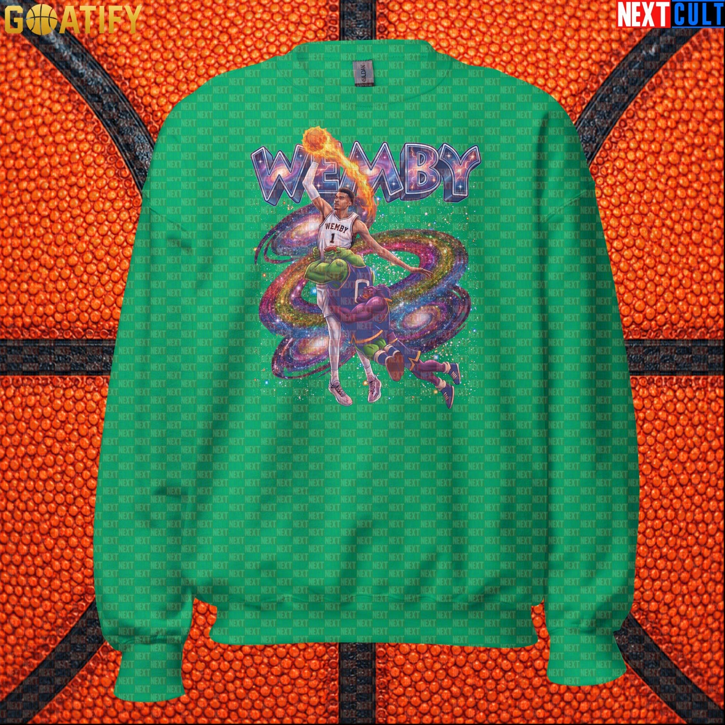 Basketball Sweatshirt Victor Wembanyama Cosmic Dunk for Spurs Fans and Space Jam Lovers |  | ["Basketball", "France", "NBA", "San Antonio Spurs", "Victor Wembanyama", "Wemby"]