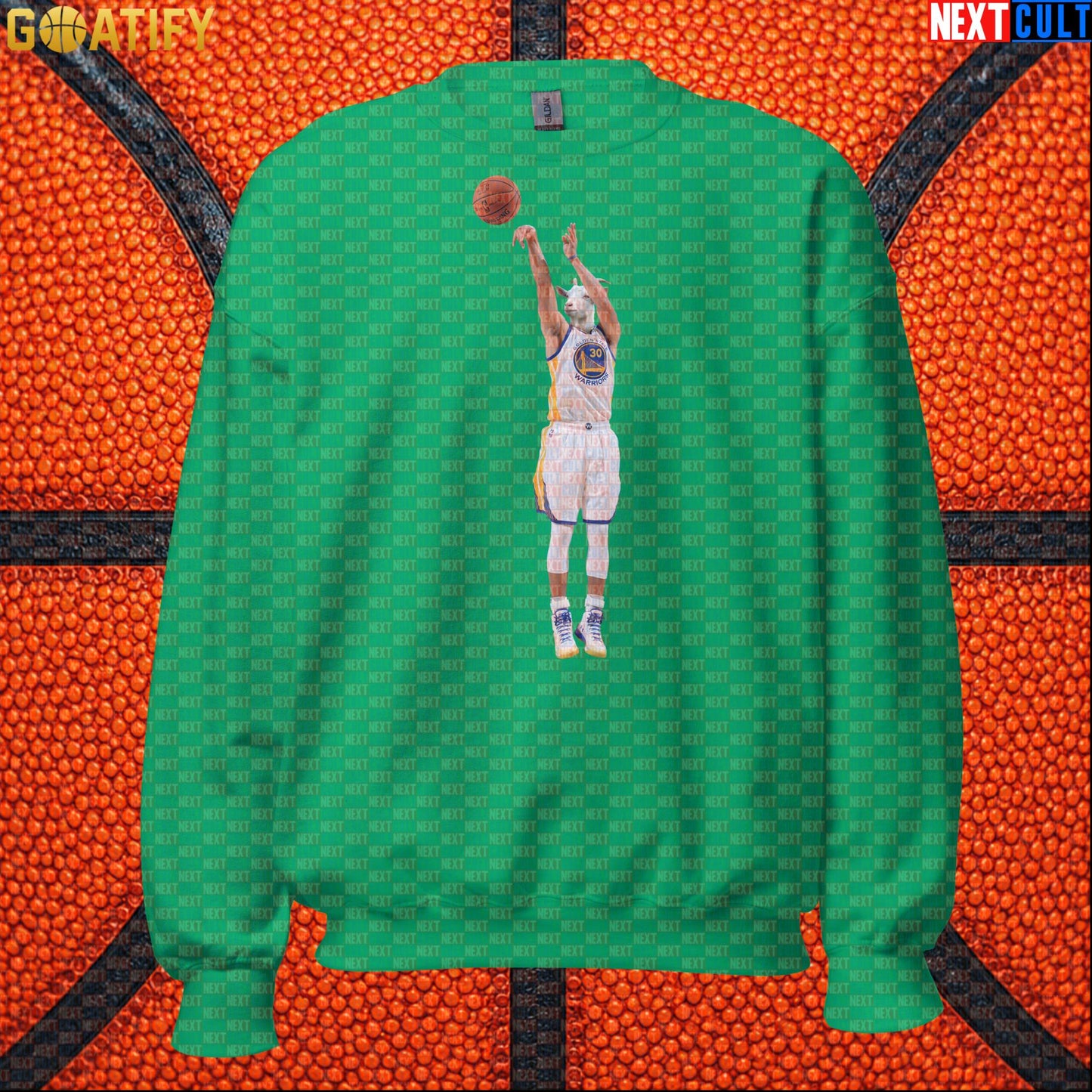 Sweatshirt Stephen Curry GOAT 3 Pointer Crewneck for Warriors Fans NBA Basketball Gift Irish Green Sweatshirts Next Cult Brand