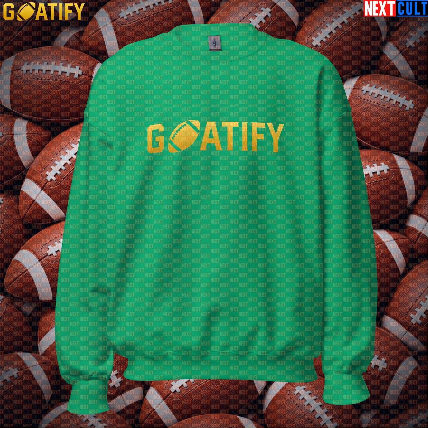 Sweatshirt GOATIFY Football GOAT Crewneck for NFL Fans Greatest of All Time Sports Gift | Sweatshirts | ["American Football", "NCB", "NFL"]