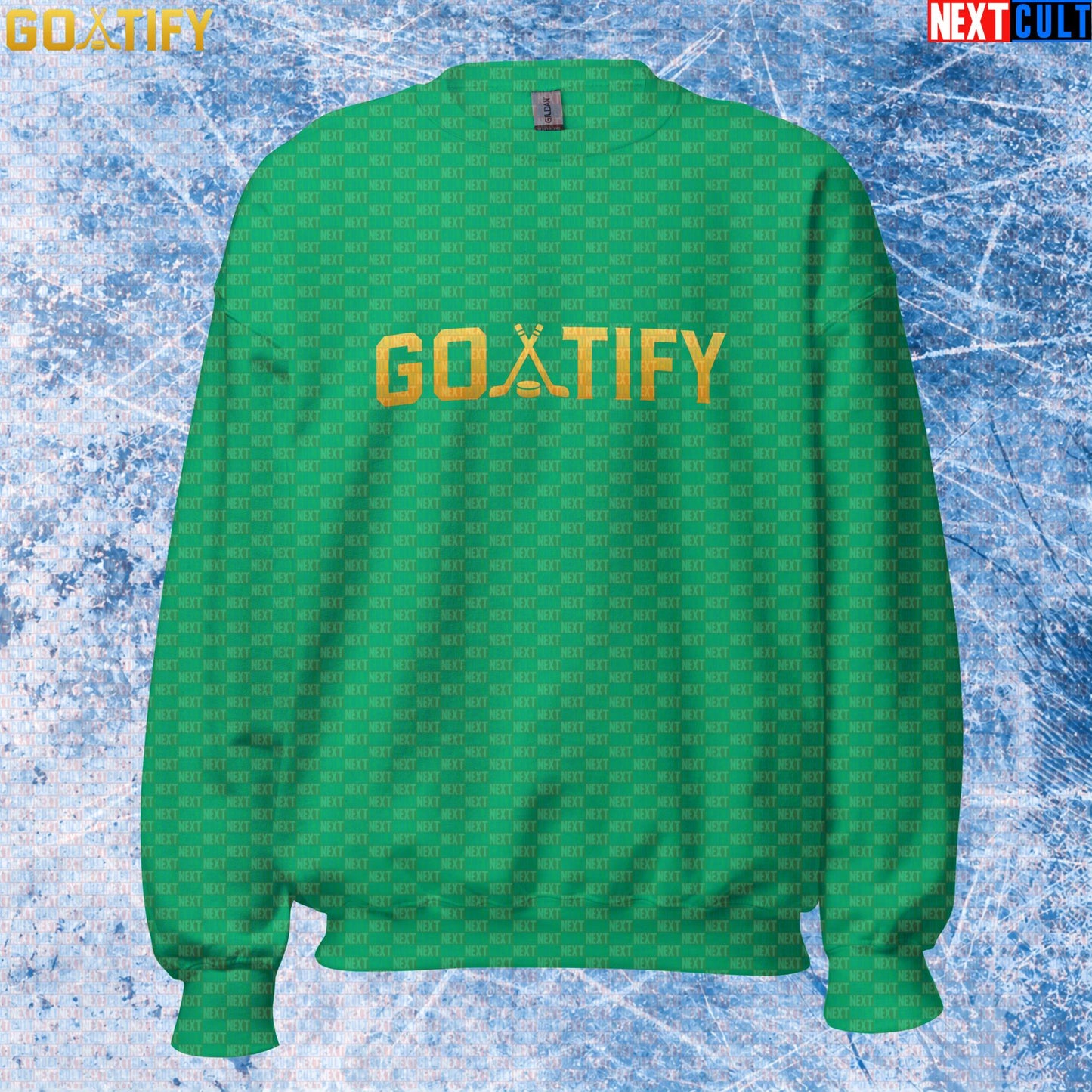 Hockey GOAT Sweatshirt GOATIFY Gold Logo Crewneck for NHL Fans & Ice Hockey Gifts | Sweatshirts | ["Hockey", "NCB", "NHL"]