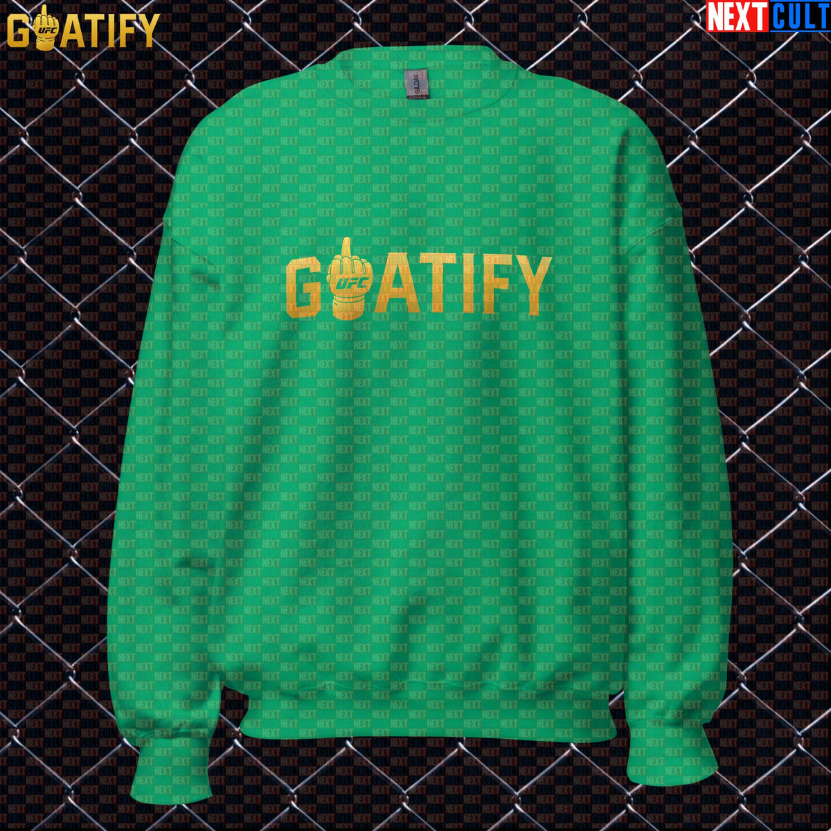 MMA GOAT Sweatshirt Gold Middle Finger Fight Crewneck for UFC Fans & Fighter Gifts | GOATIFY | Sweatshirts | ["Martial Arts", "MMA", "NCB", "UFC"]