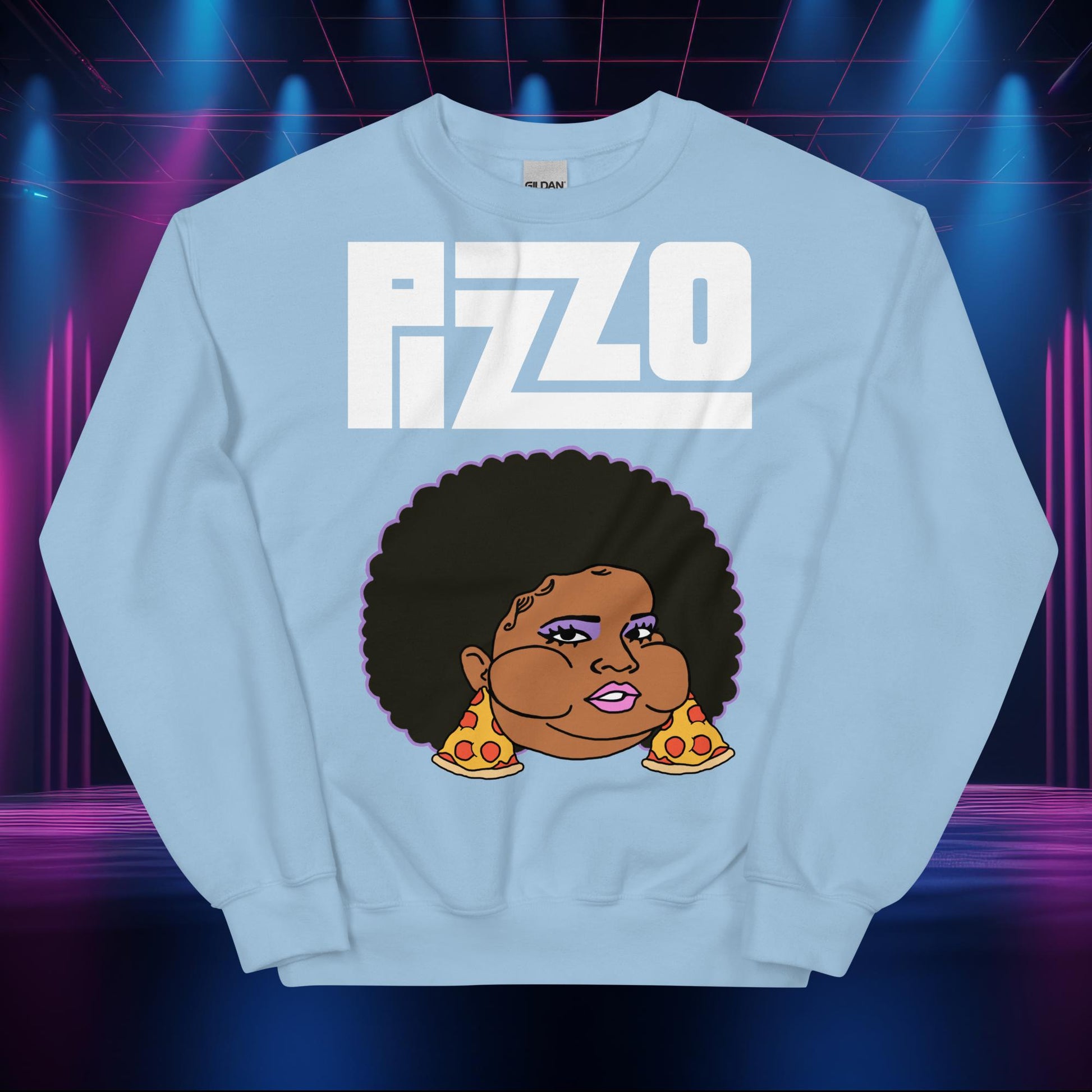 Pizzo Lizzo Pizza Lizzo Merch Lizzo Gift Body Positivity Body empowerment Lizzo Sweatshirt Light Blue Sweatshirts Lizzo Music Next Cult Brand