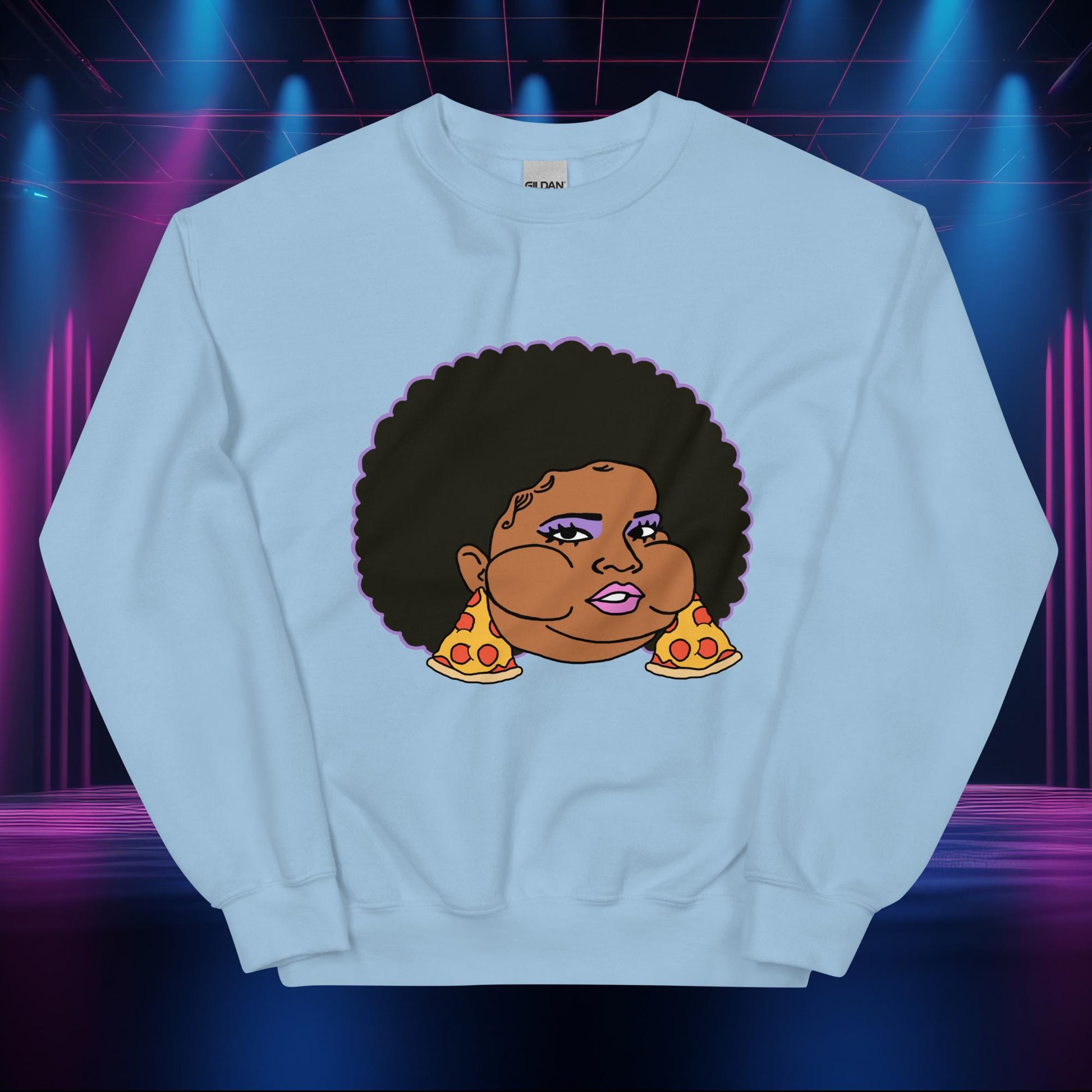 Pizzo Lizzo Pizza Lizzo Merch Lizzo Gift Body Positivity Body empowerment Lizzo Unisex Sweatshirt Light Blue Sweatshirts Lizzo Music Next Cult Brand