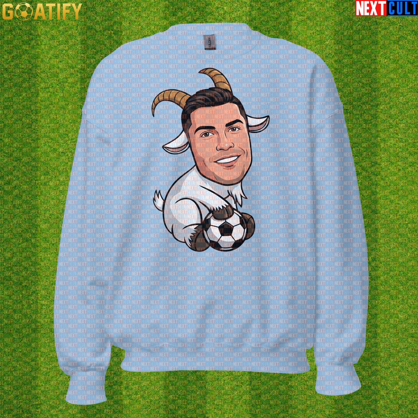 Cristiano Ronaldo Sweatshirt – GOAT Soccer Crewneck Gift for Portugal and World Cup Fans |  | ["Al Nassr", "Cristiano Ronaldo", "Football", "Juventus", "Manchester United", "Portugal", "Real Madrid", "Soccer"]