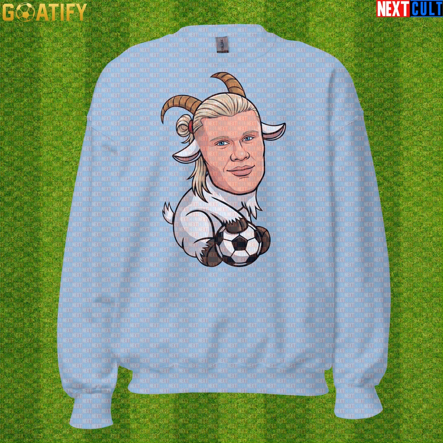 Erling Haaland Sweatshirt – Nordic GOAT Crewneck for Norway and Borussia Dortmund Fans |  | ["Borussia Dortmund", "Erling Haaland", "Football", "Manchester City", "Norway", "Soccer"]