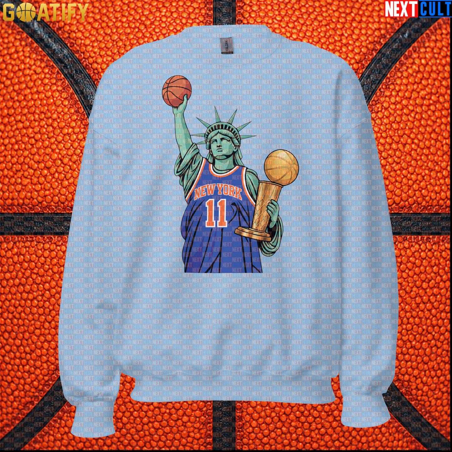 New York Knicks Sweatshirt – 2026 NBA Champions Crewneck for NYC Basketball Supporters Light Blue Next Cult Brand