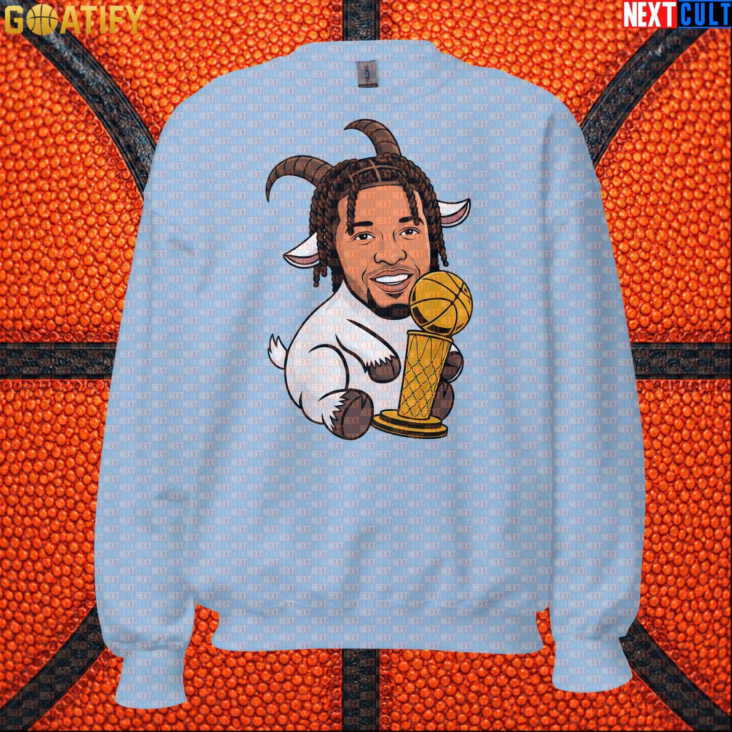 Jalen Brunson Sweatshirt – Finals MVP GOAT Crewneck Gift for New York Knicks Fans Light Blue Next Cult Brand
