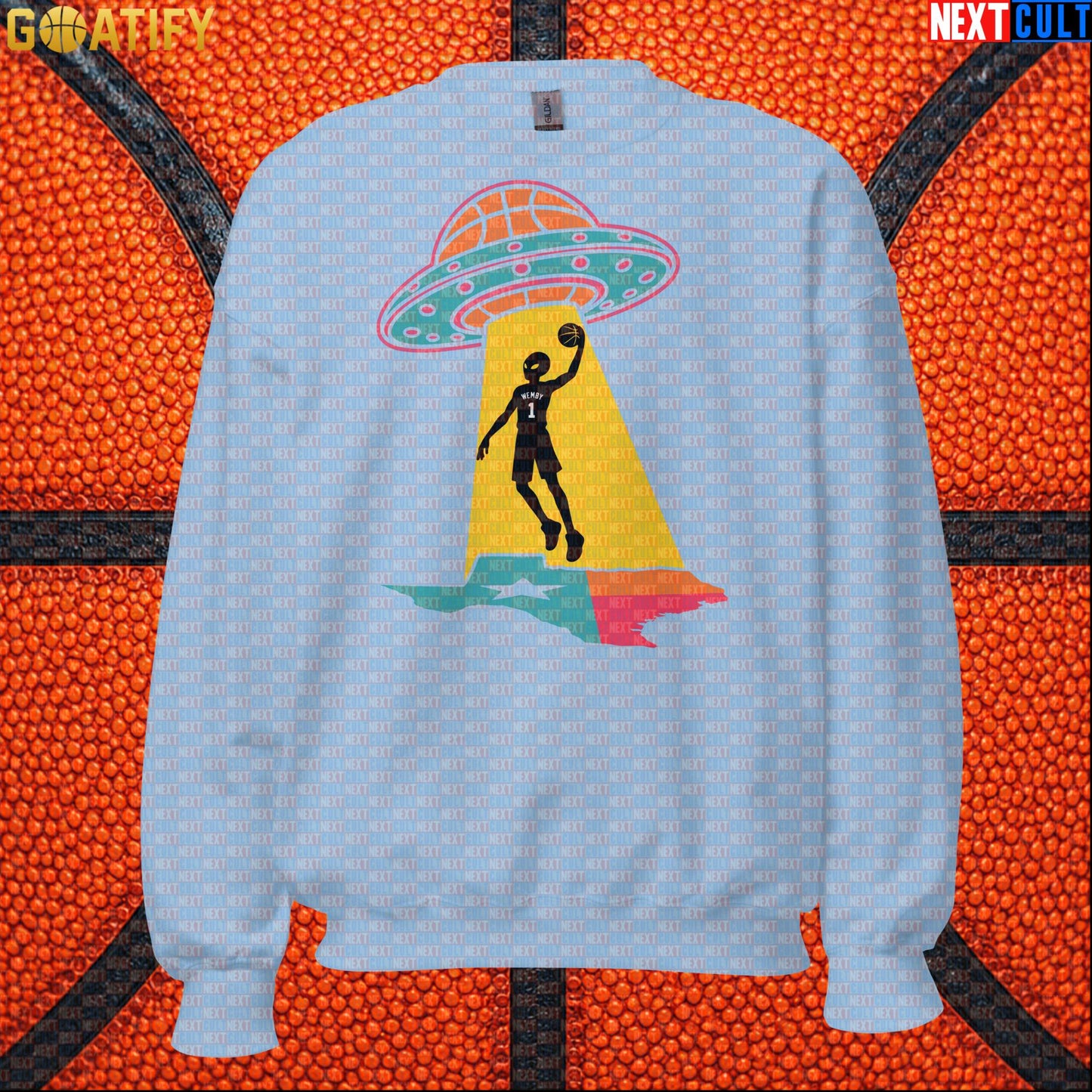 Basketball Sweatshirt Alien Wemby UFO Abduction Design for Spurs Fans and Winter Game Days |  | ["Basketball", "France", "NBA", "San Antonio Spurs", "Victor Wembanyama", "Wemby"]