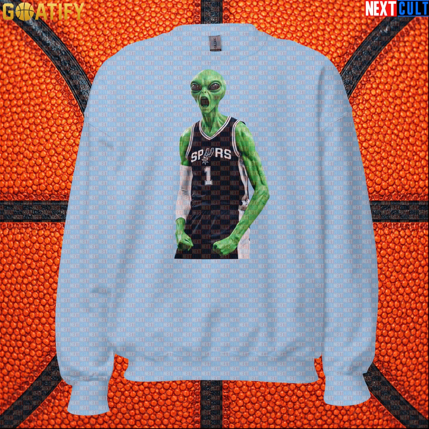 Basketball Sweatshirt Alien Wemby Celebration Graphic for Victor Wembanyama and Spurs Fans |  | ["Basketball", "France", "NBA", "San Antonio Spurs", "Victor Wembanyama", "Wemby"]