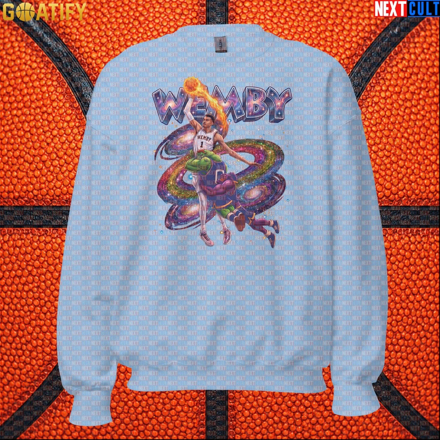 Basketball Sweatshirt Victor Wembanyama Cosmic Dunk for Spurs Fans and Space Jam Lovers |  | ["Basketball", "France", "NBA", "San Antonio Spurs", "Victor Wembanyama", "Wemby"]
