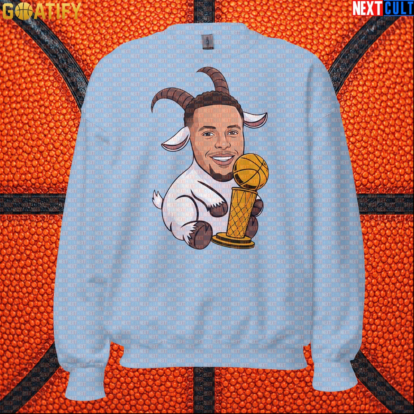 Basketball Sweatshirt Stephen Curry GOAT Champion Crewneck for Warriors Fans & NBA Gifts | Sweatshirts | ["Basketball", "Golden State Warriors", "NBA", "NCB", "Stephen Curry"]