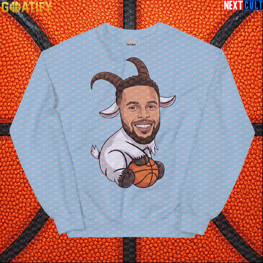 Stephen Curry Sweatshirt GOAT Basketball Crewneck for Warriors Fans, Funny NBA Sports Gift | Sweatshirts | ["Basketball", "Golden State Warriors", "NBA", "NCB", "Stephen Curry"]