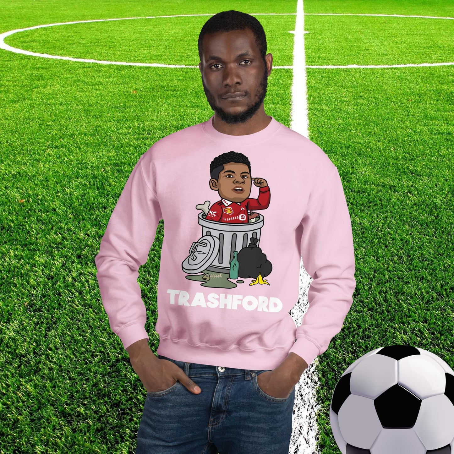 Trashford Marcus Rashford Manchester United Gift Man United Gift Marcus Rashford Sweatshirt Light Pink Sweatshirts Football Manchester United Marcus Rashford Next Cult Brand