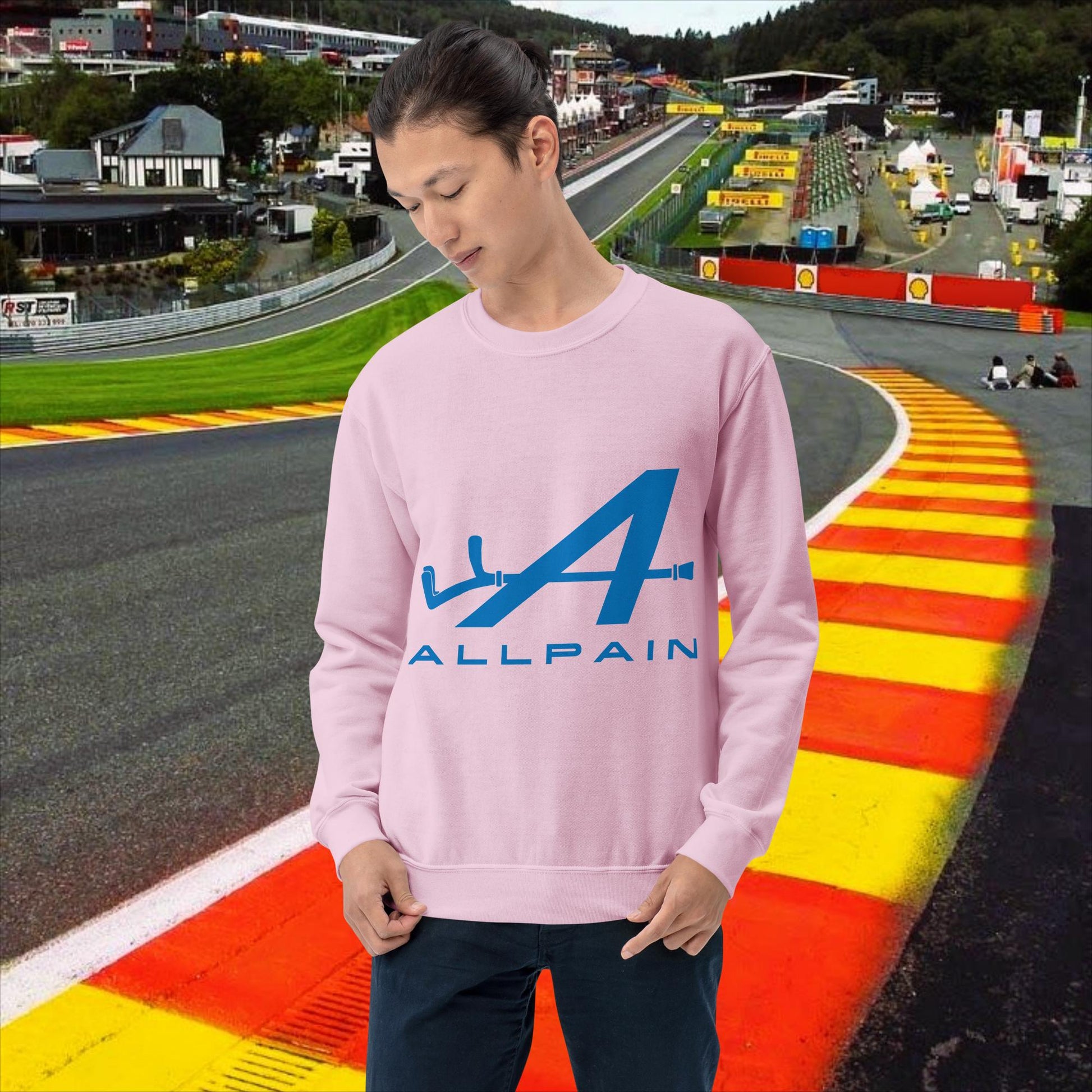 Allpain Alpine F1 Formula 1 Pierre Gasly Esteban OconUnisex Sweatshirt Light Pink Sweatshirts Alpine F1 Next Cult Brand