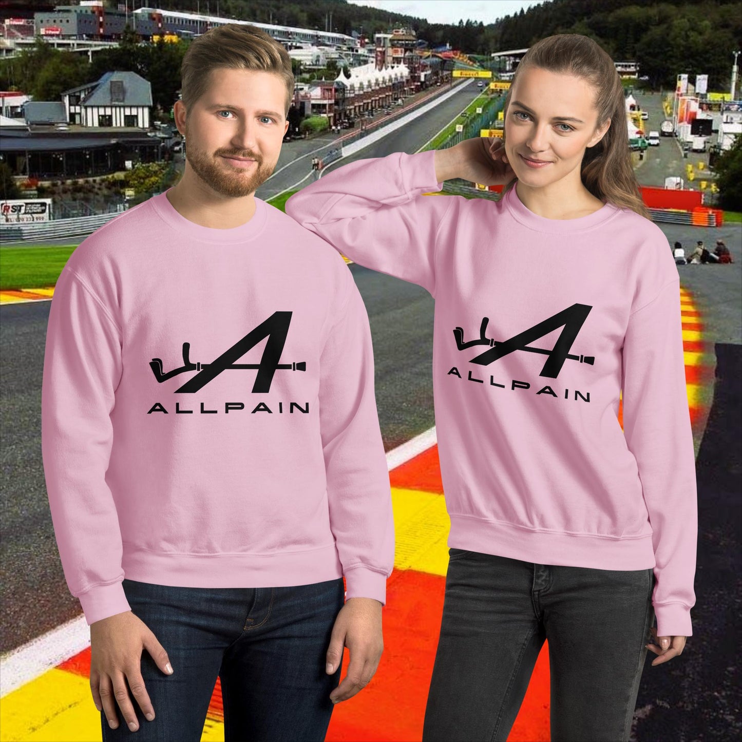 Allpain Alpine F1 Formula 1 Pierre Gasly Esteban Ocon Alpine Unisex Sweatshirt Light Pink Sweatshirts Alpine F1 Next Cult Brand