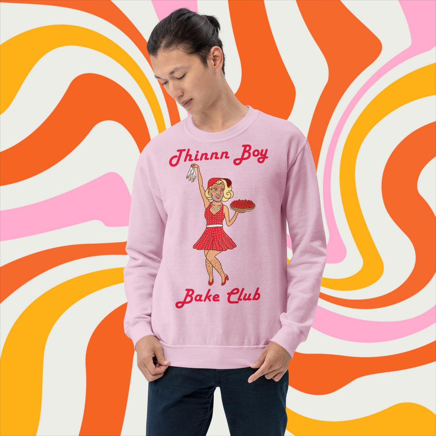 Thinnn Boy Bake Club The Fighter and The Kid TFATK Podcast Comedy 60s retro housewife Bryan Callen Unisex Sweatshirt Next Cult Brand