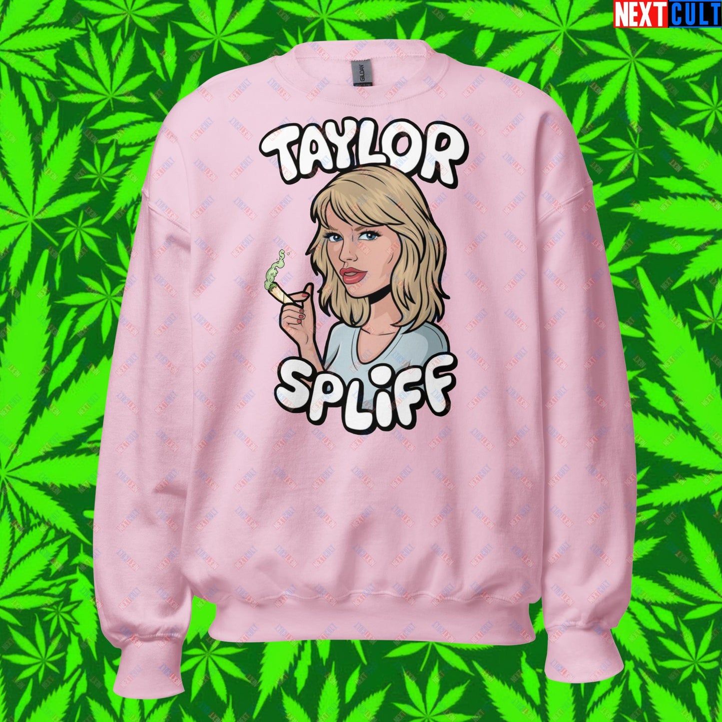 Taylor Spliff Pop Music Star Pothead Stoner Funny Weed Meme Unisex Sweatshirt Light Pink Sweatshirts Music Weed Next Cult Brand