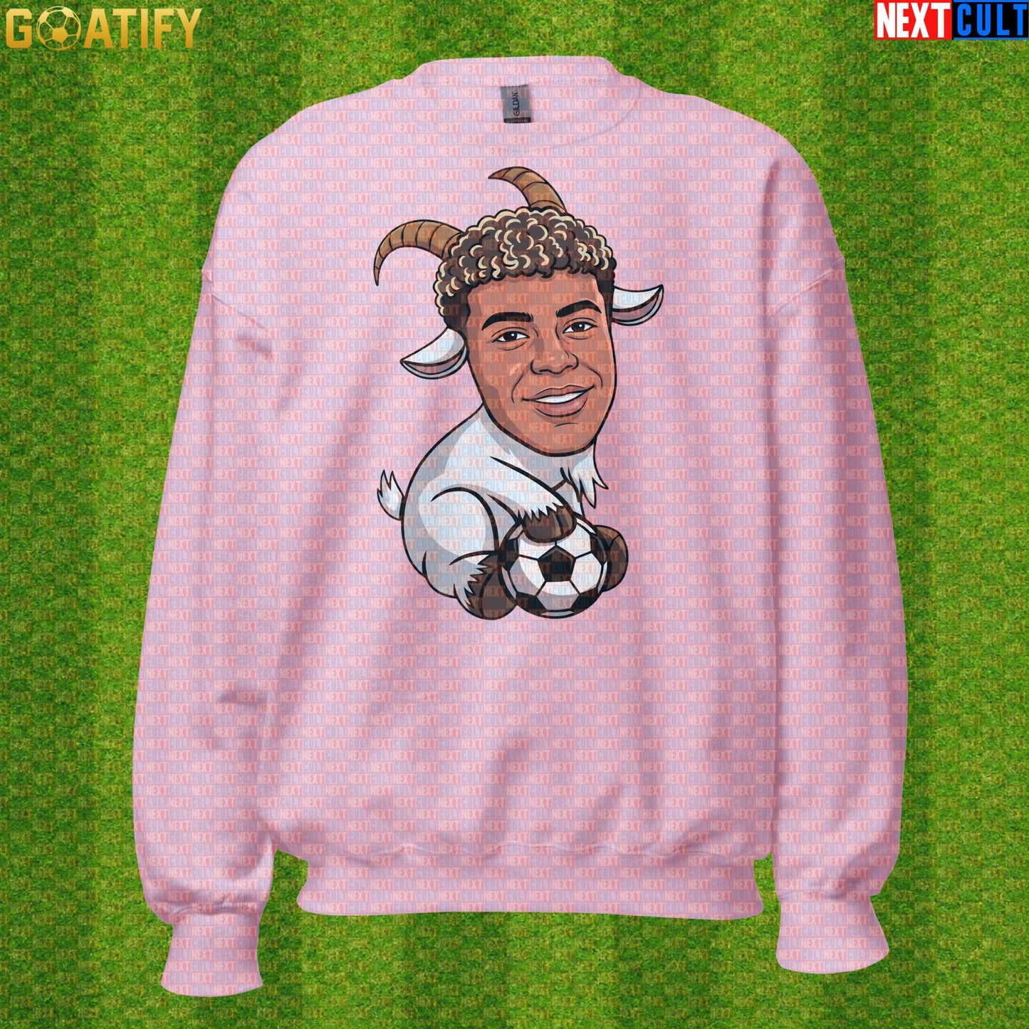 Lamine Yamal Sweatshirt – Young GOAT Football Crewneck Gift for Barcelona Supporters Light Pink Next Cult Brand