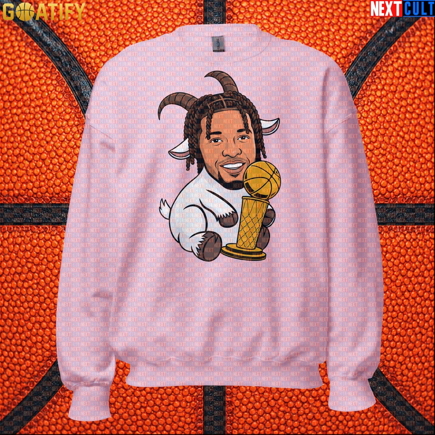Jalen Brunson Sweatshirt – Finals MVP GOAT Crewneck Gift for New York Knicks Fans Light Pink Next Cult Brand