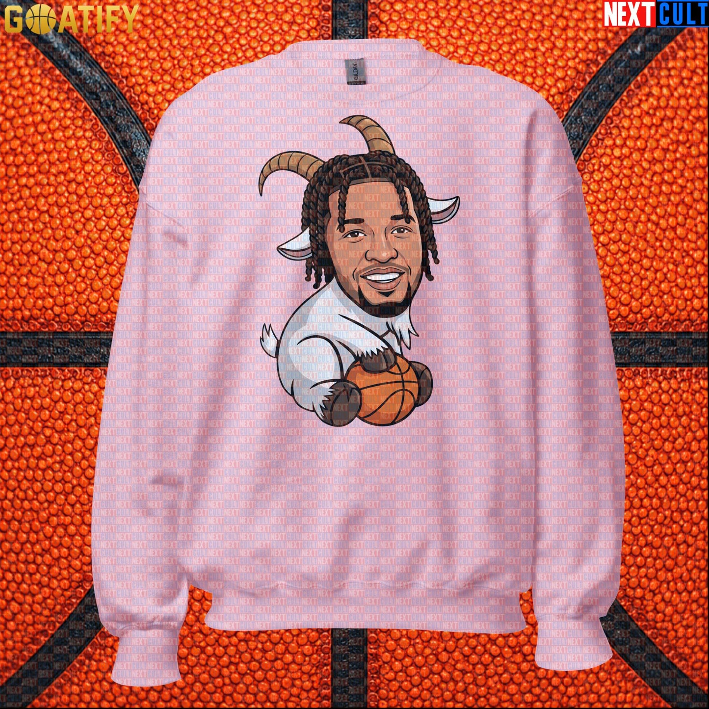 Jalen Brunson Sweatshirt – Finals MVP GOAT Crewneck Gift for New York Basketball Fans Light Pink Next Cult Brand