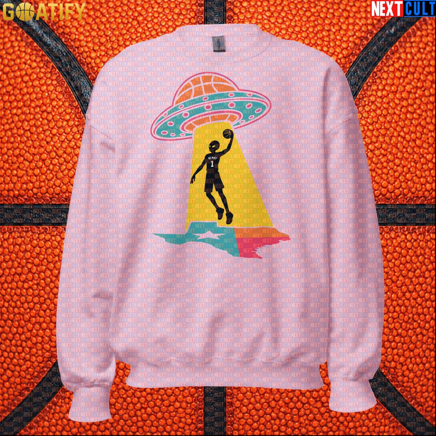 Basketball Sweatshirt Alien Wemby UFO Abduction Design for Spurs Fans and Winter Game Days |  | ["Basketball", "France", "NBA", "San Antonio Spurs", "Victor Wembanyama", "Wemby"]
