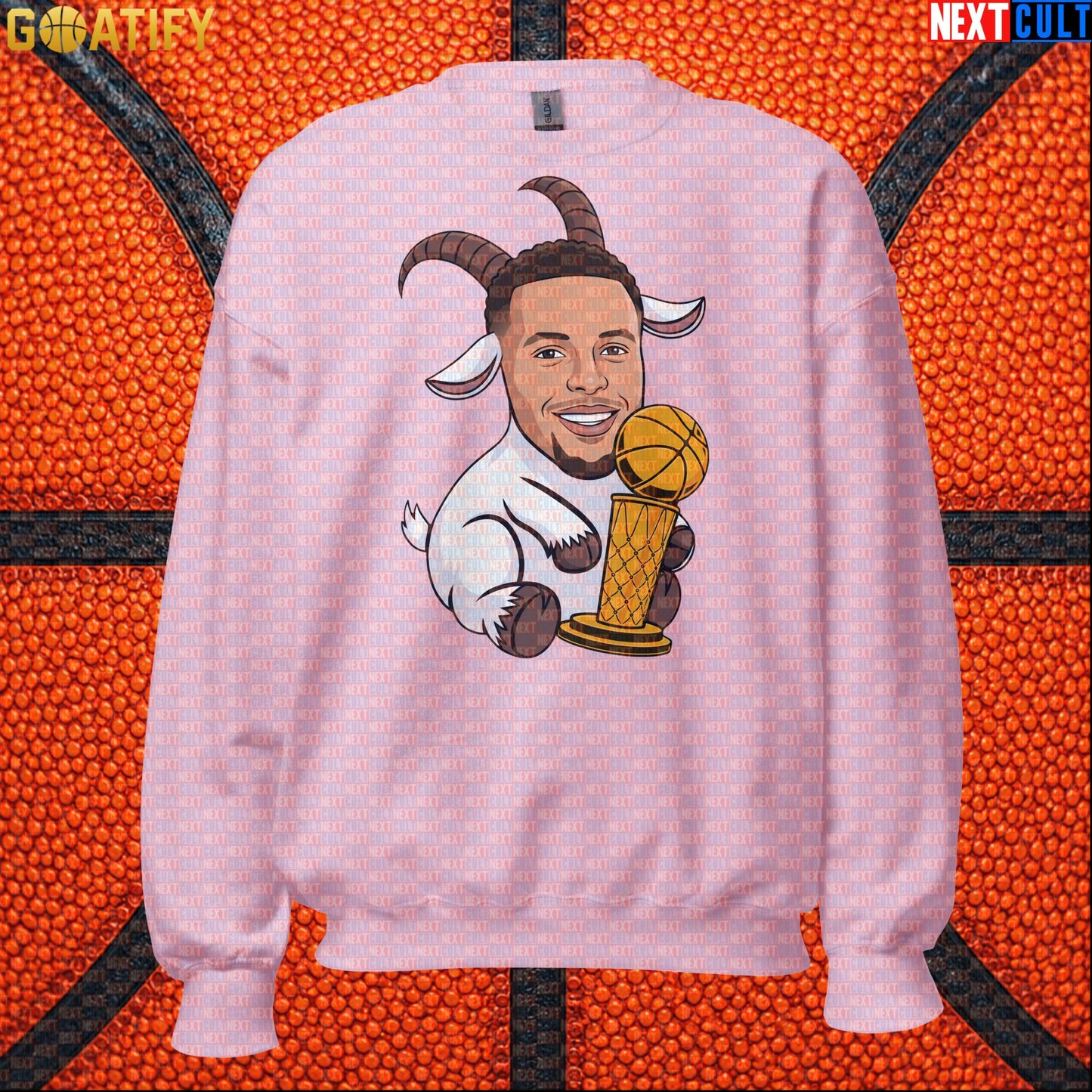 Basketball Sweatshirt Stephen Curry GOAT Champion Crewneck for Warriors Fans & NBA Gifts | Sweatshirts | ["Basketball", "Golden State Warriors", "NBA", "NCB", "Stephen Curry"]