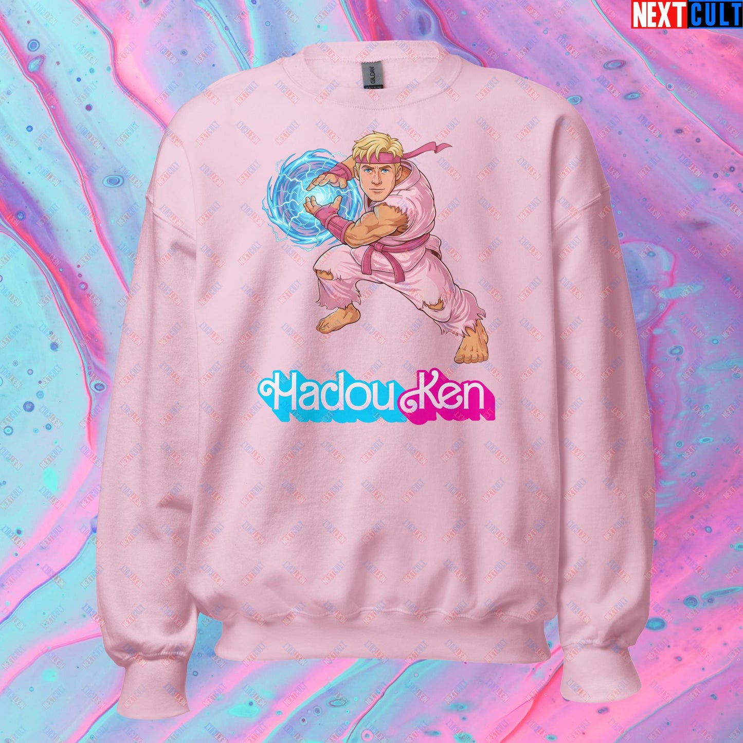 Hadouken Ken Barbie Ryan Gosling Street Fighter Funny Unisex Sweatshirt Light Pink Sweatshirts Next Cult Brand