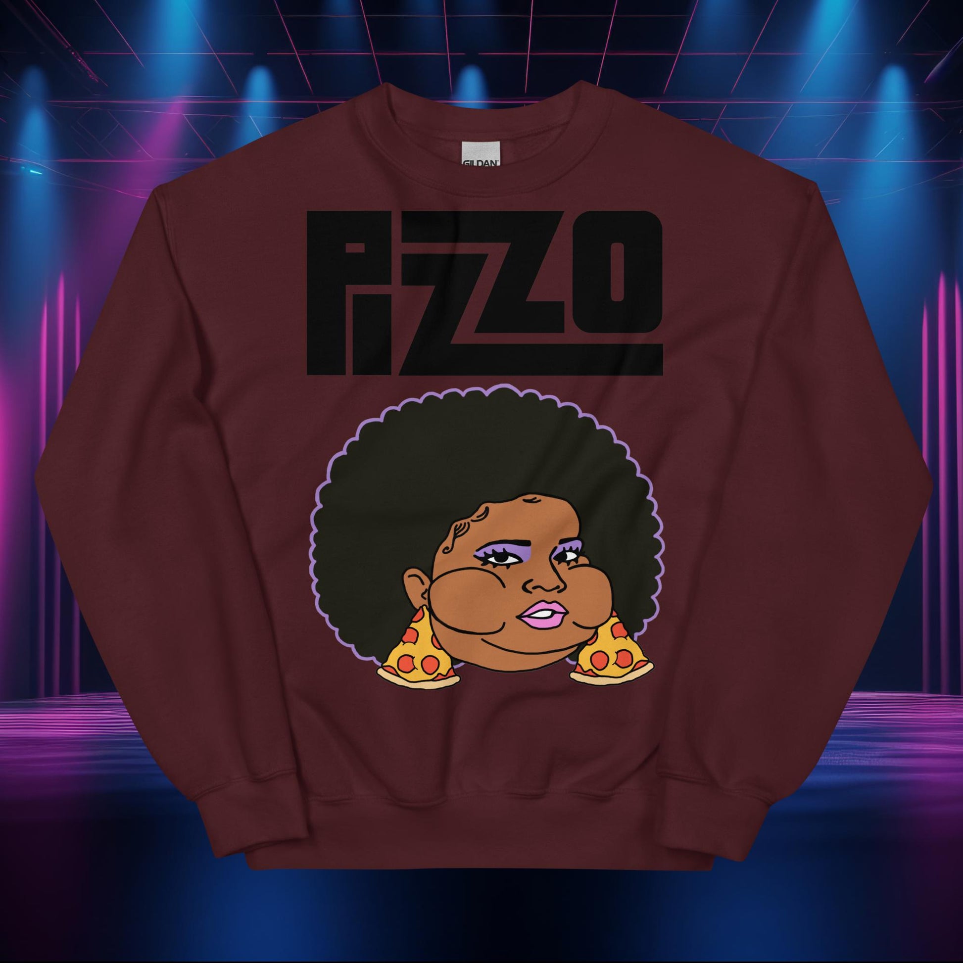 Pizzo Lizzo Pizza Lizzo Merch Lizzo Gift Body Positivity Body empowerment Lizzo Unisex Sweatshirt Maroon Sweatshirts Lizzo Music Next Cult Brand