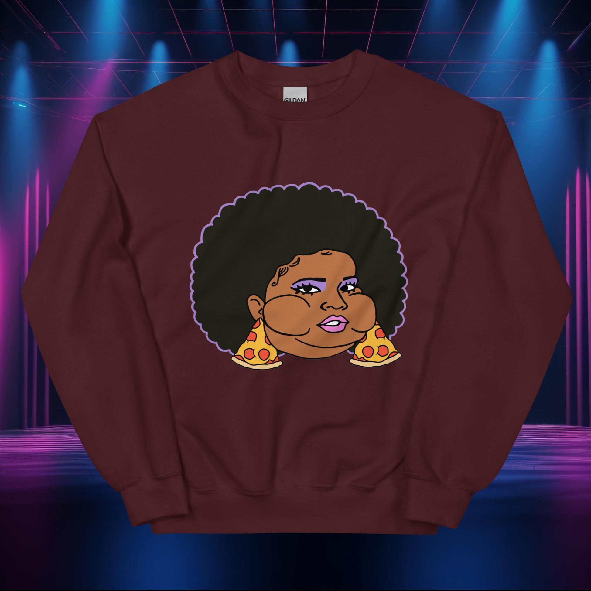 Pizzo Lizzo Pizza Lizzo Merch Lizzo Gift Body Positivity Body empowerment Lizzo Unisex Sweatshirt Maroon Sweatshirts Lizzo Music Next Cult Brand