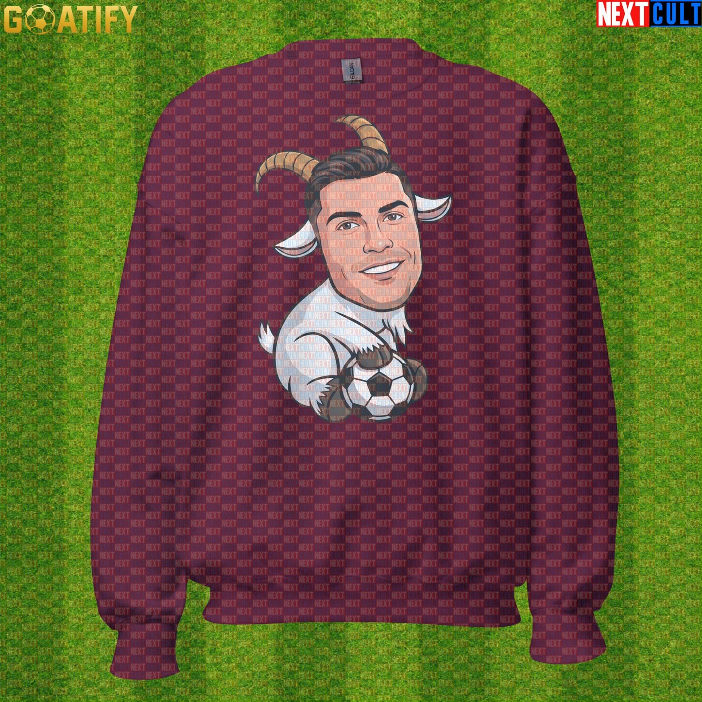 Cristiano Ronaldo Sweatshirt – GOAT Soccer Crewneck Gift for Portugal and World Cup Fans |  | ["Al Nassr", "Cristiano Ronaldo", "Football", "Juventus", "Manchester United", "Portugal", "Real Madrid", "Soccer"]