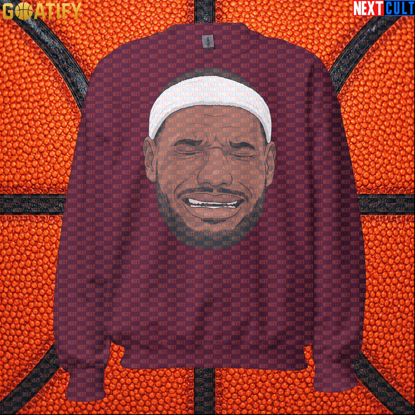 Crying LeBron Meme Sweatshirt – Funny NBA Basketball Crewneck Gift for Sports Fans |  | ["Basketball", "LeBron James", "NBA"]