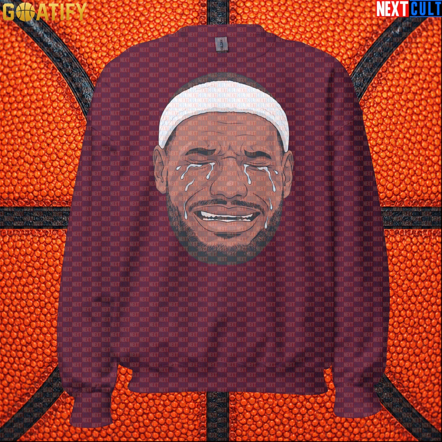 Crying LeBron Meme Sweatshirt – Funny NBA Basketball Crewneck Game Day Gift for Fans |  | ["Basketball", "LeBron James", "NBA"]