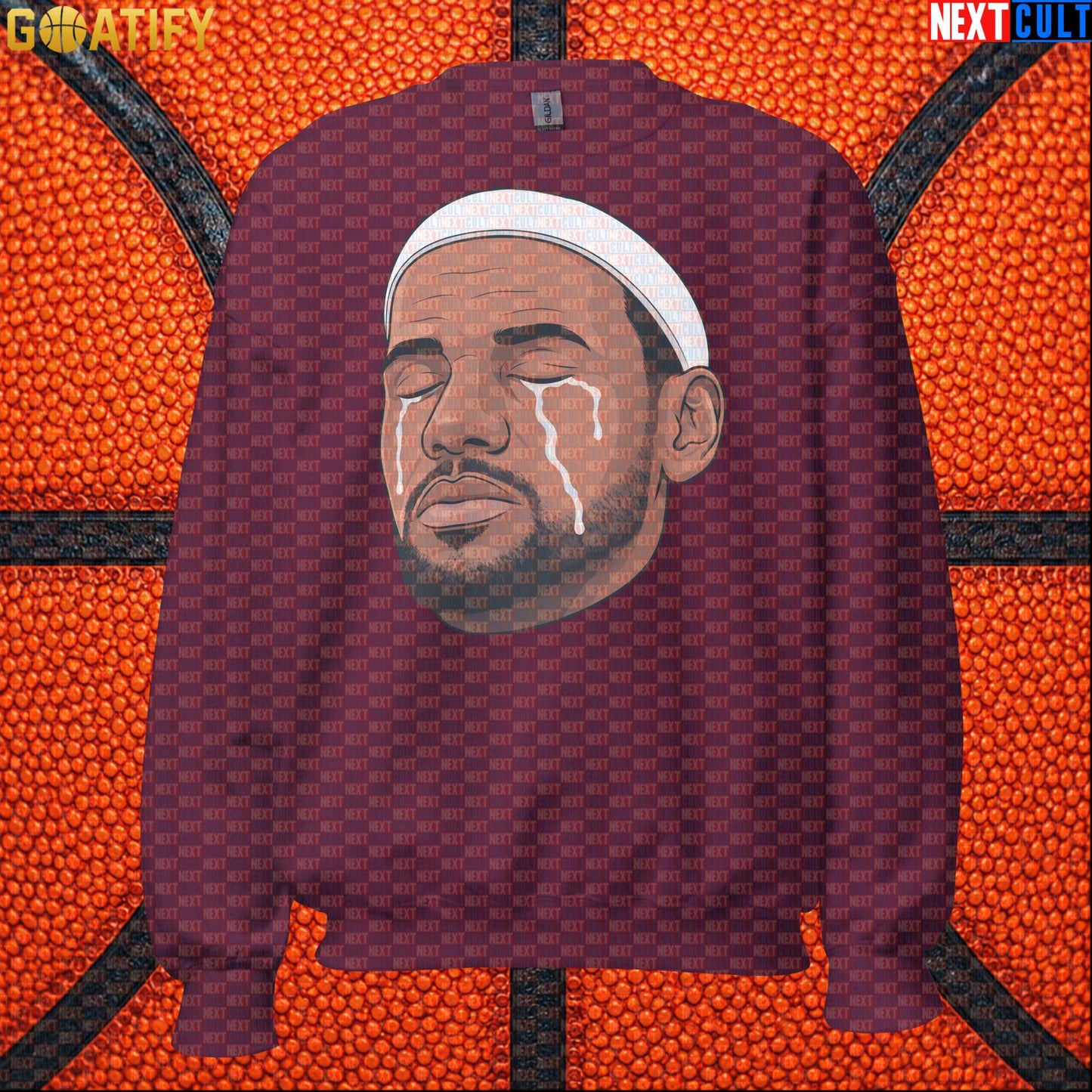 Crying LeBron Meme Sweatshirt – Emotional NBA Basketball Crewneck Gift for Sports Fans |  | ["Basketball", "LeBron James", "NBA"]