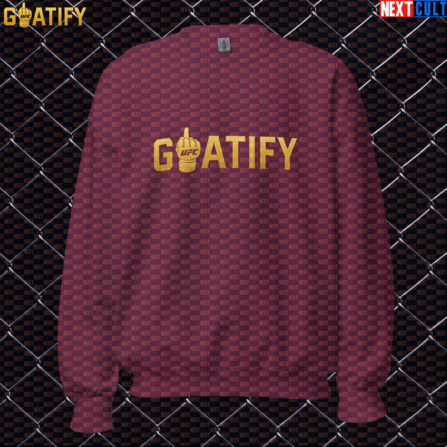 MMA GOAT Sweatshirt Gold Middle Finger Fight Crewneck for UFC Fans & Fighter Gifts | GOATIFY | Sweatshirts | ["Martial Arts", "MMA", "NCB", "UFC"]