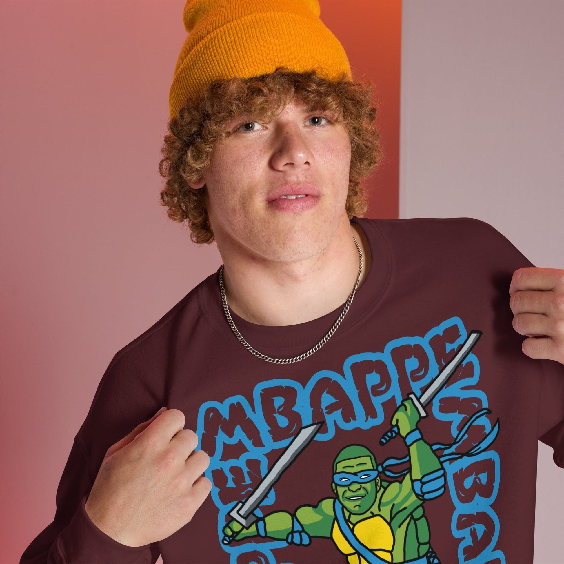 Kylian Mbappe Blue Ninja Turtle Leonardo Unisex Sweatshirt Next Cult Brand Football, Kylian Mbappe, Leonardo, Ninja Turtles, PSG