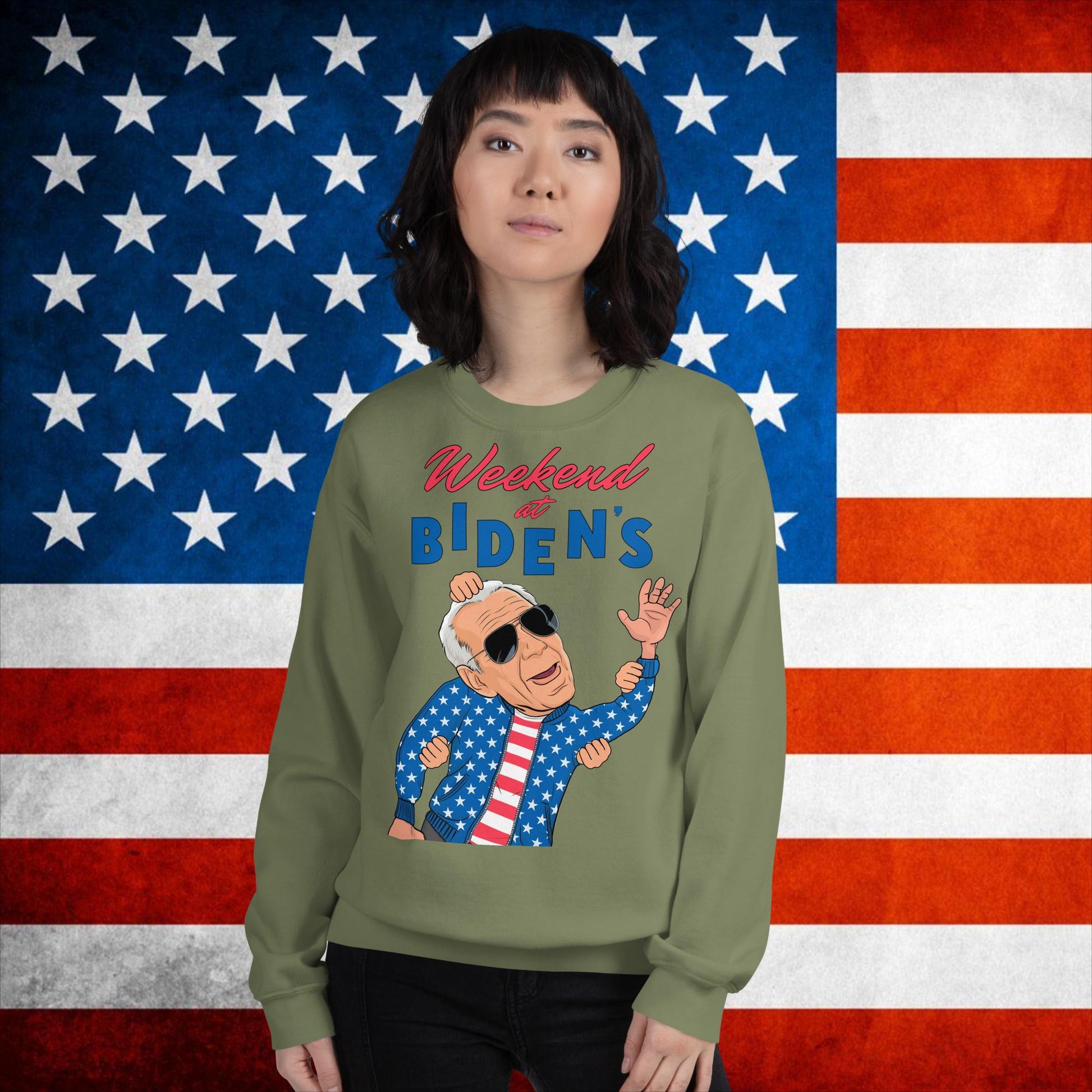 Weekend at Biden's Sweatshirt Joe Biden Meme Jumper Democrat Sweater Republican Jumper Trump Jumper Trump Gift Biden Gift 90s Vintage JumperUnisex Sweatshirt Next Cult Brand