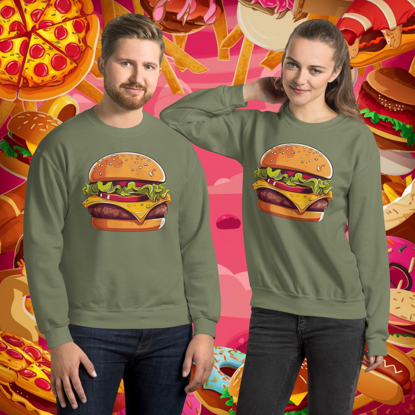 Cheeseburger I Love Burgers Unisex Sweatshirt Next Cult Brand