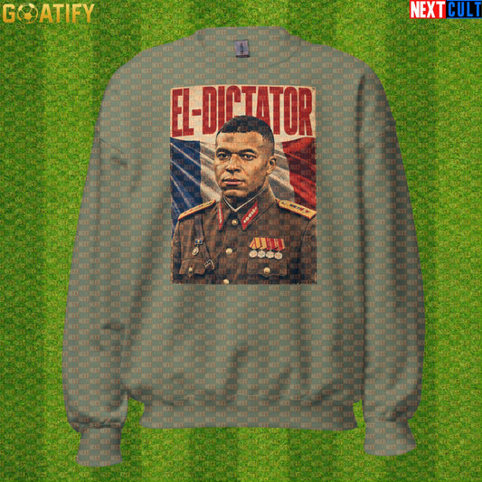 Kylian Mbappe Sweatshirt – El Dictator Retro Soccer Meme Crewneck for World Cup Fans Military Green Sweatshirts Next Cult Brand