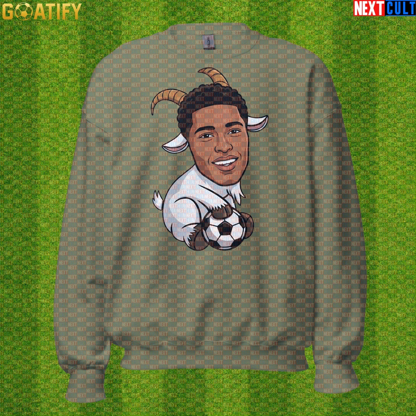 Jude Bellingham Sweatshirt – GOAT Football Crewneck for Madrid and England Supporters |  | ["Borussia Dortmund", "England", "Football", "Jude Bellingham", "Real Madrid", "Soccer"]