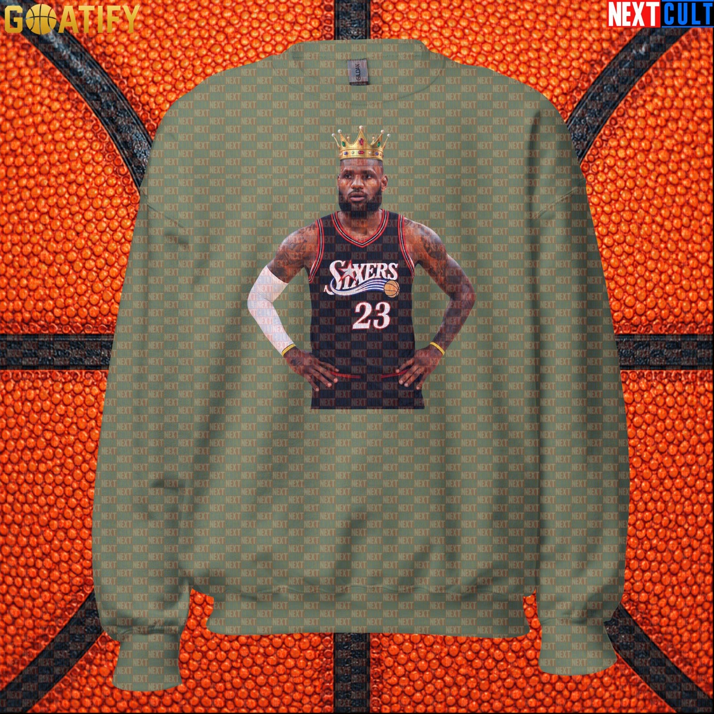 LeBron James Sweatshirt – King of Philly 76ers Basketball Crewneck for NBA Fans & Gifts |  | ["Basketball", "LeBron James", "NBA", "Philadelphia 76ers"]