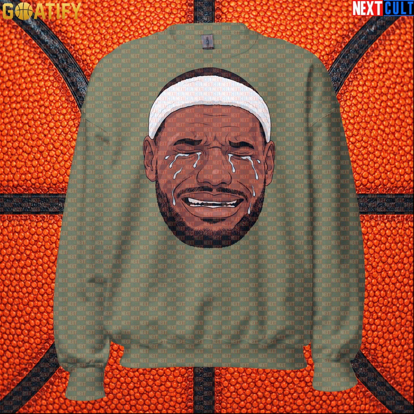 Crying LeBron Meme Sweatshirt – Funny NBA Basketball Crewneck Game Day Gift for Fans |  | ["Basketball", "LeBron James", "NBA"]